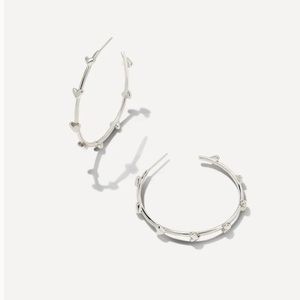 Kendra Scott Haven Heart Hoop Earrings In Silver
